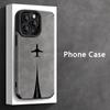 Luxury Black Airplane Trajectory iPhone Case for iPhone 16 15 14 13 12 11 Series Anti-fall Durable TPU Protective Cover High-end Design148