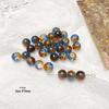 20pcs Transparent Lapis Blue and Orange Color Block Round Beads for DIY Earrings Jewelry Making
