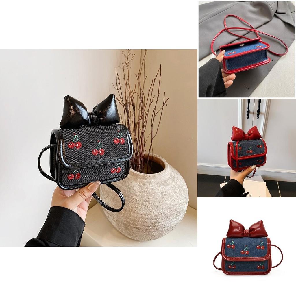 Girl Summer Mini Pu Wallet With Embroidered Fruit Pattern For Daily Use