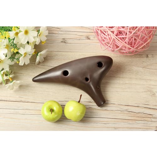 TNG Ocarina, 12-Hole, Single Soprano, F Key, Purple Sand, Red Clay, SF (Includes Fingering Chart) (Includes Case), Premium Quality for Wind Instrument