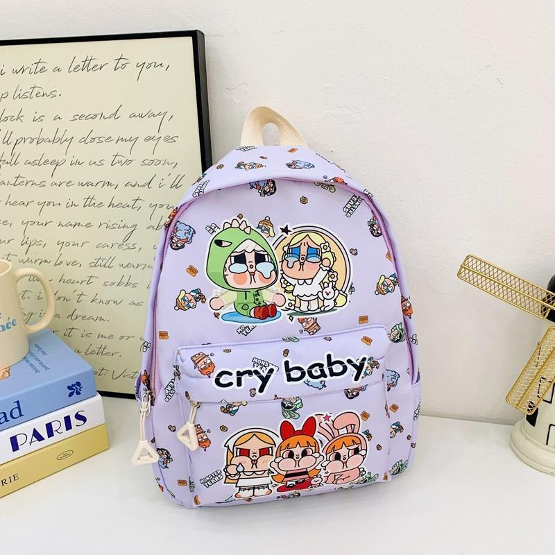 Girls Cartoon Prepreschool Bookbag With Cry Baby And Letter Prints For Daily