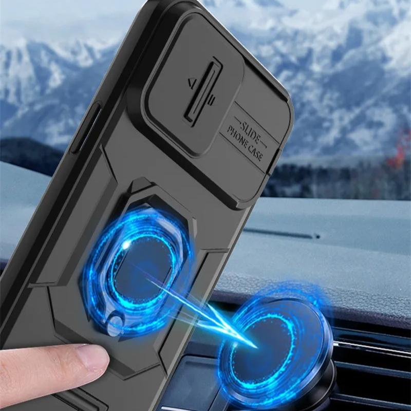 Shockproof Case For Honor 400 Lite Case For Honor 400 Lite Ring Holder Magnetic Back Cover For Honor 400 Lite Push Window Case