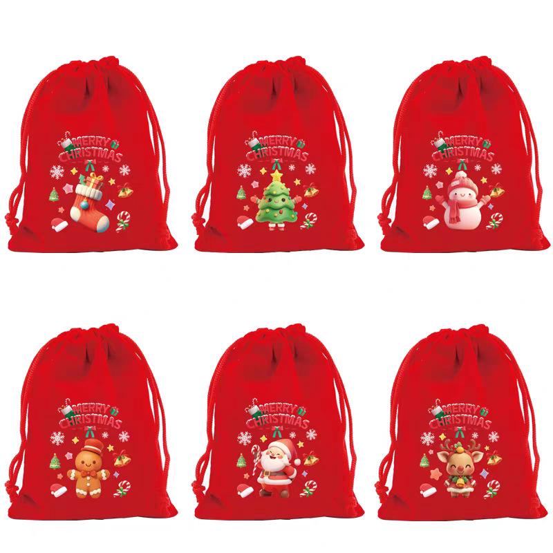 Christmas Candy & Apple Gift Bags - Red Snack Packaging