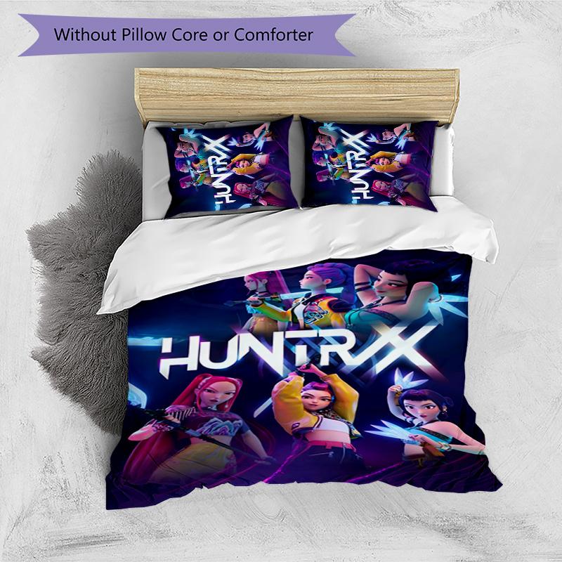 Set Biancheria da Letto KPOP Hunter 3 Pezzi Copripiumino Chiusura Include 1 Copripiumino & 2 Federe per Tutte le Stagioni Camera da Letto Casa Arredamento Stanza del Dormitorio