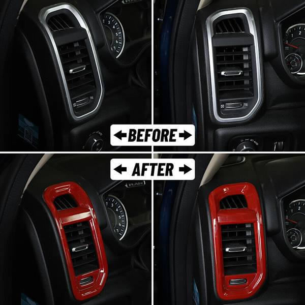 2-Pack Side Air Vent Trim for 18-21 Dodge Ram Center Console