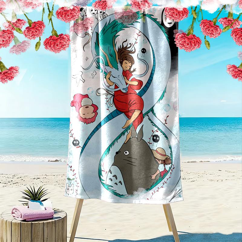 Chihiro 2D Flat Print Beach Towel, Large Soft Quick Dry Towel for Beach Camping SwimmingXSTJ0915465