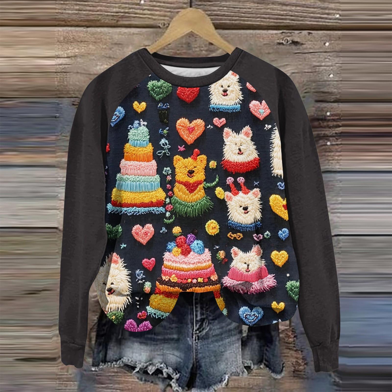 

Женская повседневная мода с графическим принтом, винтажный повседневный принт, длинный рукав, О-образный вырез, пуловер, топ, блузка XXXL оранжевый