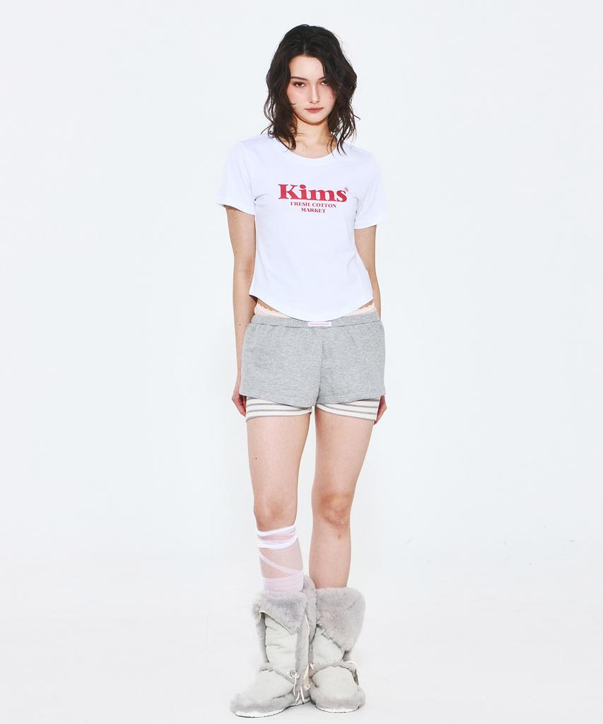 Kimseupeulesikoteunmakes (Unisex) Kims Bam Logo Tee White(Red)