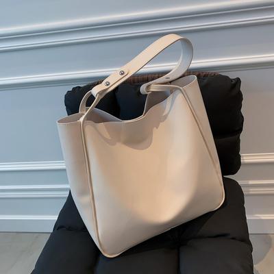 New Bag Female Lazy Wind Shoulder Practical Shopping Bag Simple Soft Leather Schoolbag Korean Version
