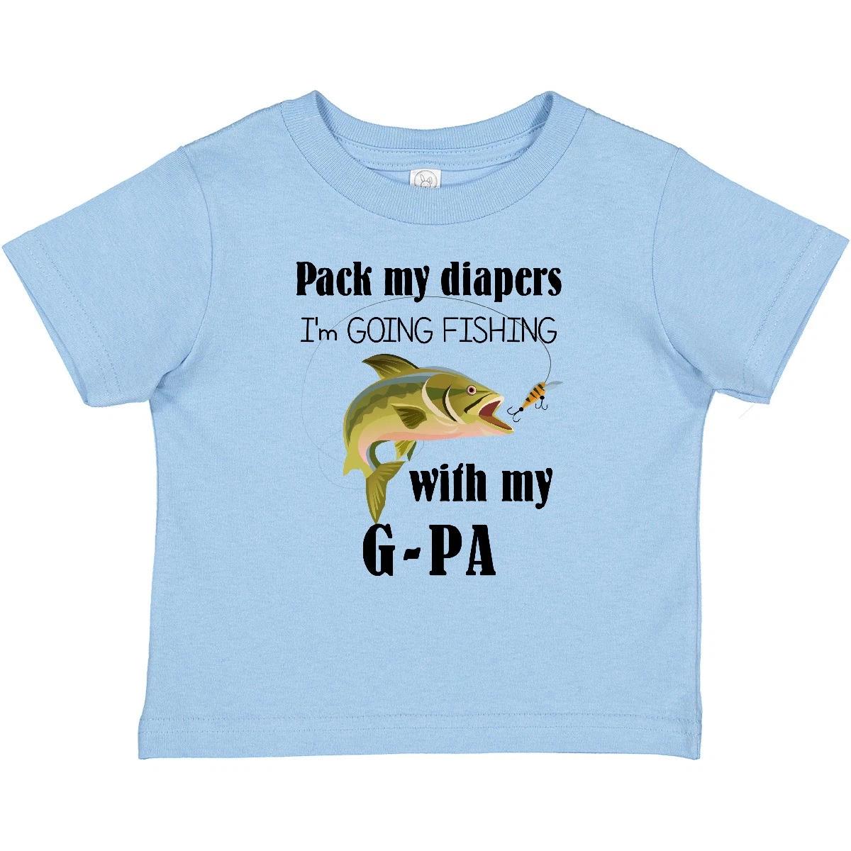 Inktastic Pack My Diapers I Am Going Fishing With G-Pa Baby T-Shirt Birthday G 150