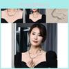 Chic Heart Shaped Pearl Necklace For Women Stunning Titanium Steel Fall Accessory