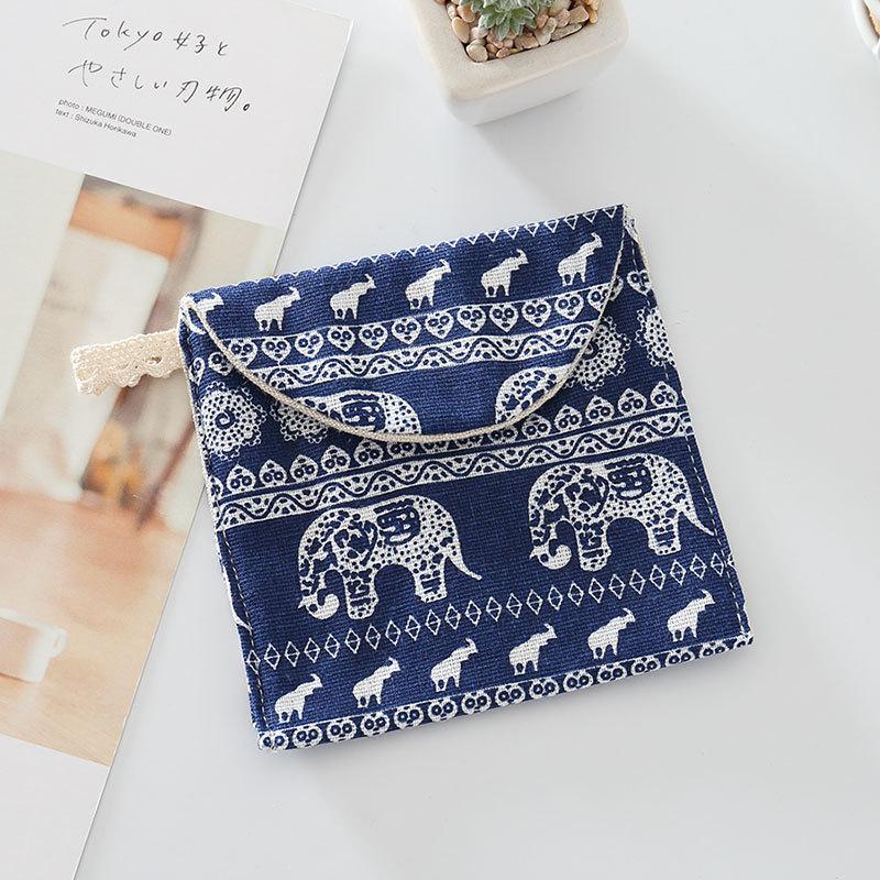 Cute Fresh Multi-pattern Tampon Pack Cartoon Cotton Hemp Girl Aunt Napkins Storage Pack Pack for Sanitary Napkins