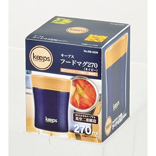 Pearl Metal Keeps Food Mug 270 Navy HB-3339