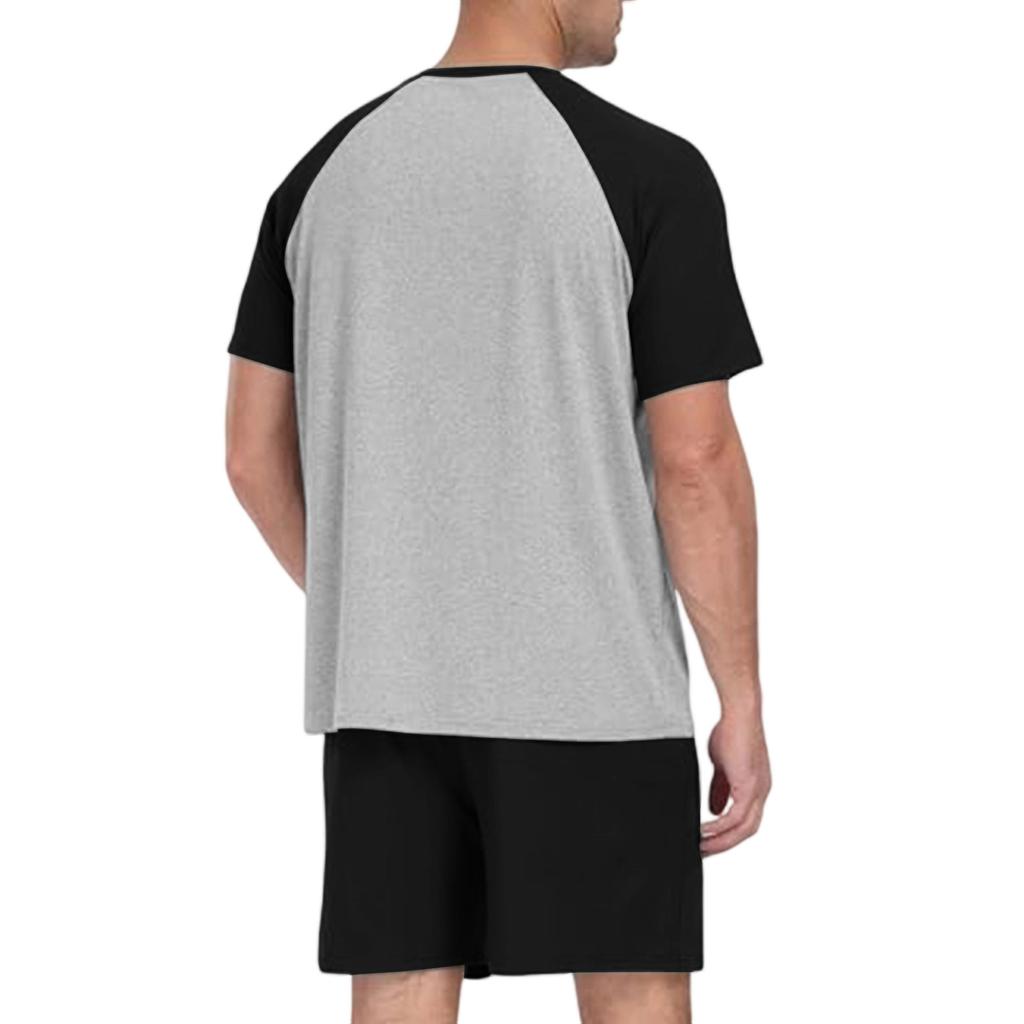 Herren Freizeit Farbpassendes Kurzarm-Shorts-Set