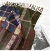 Women's High-End Plaid Tassel Shawl - Imitation Cashmere, Thickened & Warm for Autumn/Winter