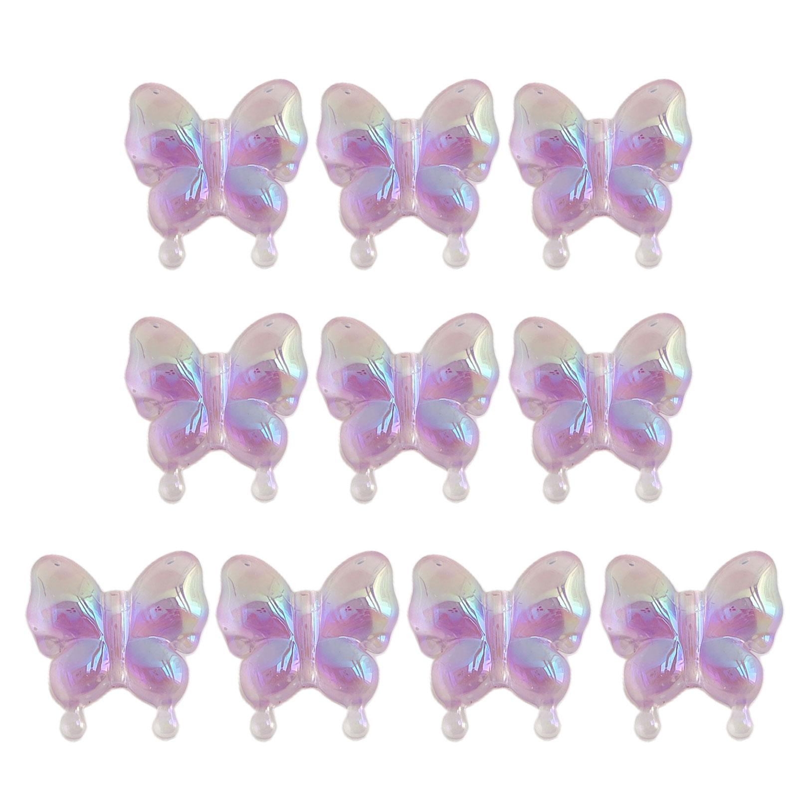 

10 Pcs Butterfly Scattered Beads Friendship Necklace Making Beads Acrylic Beading Kit Jewelry Accessories for Women фиолетовый