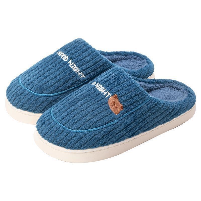 Cotton Slippers Men's Autumn and Winter Indoor Home New Velvet Warm Household Cotton Shoes Women's Winter