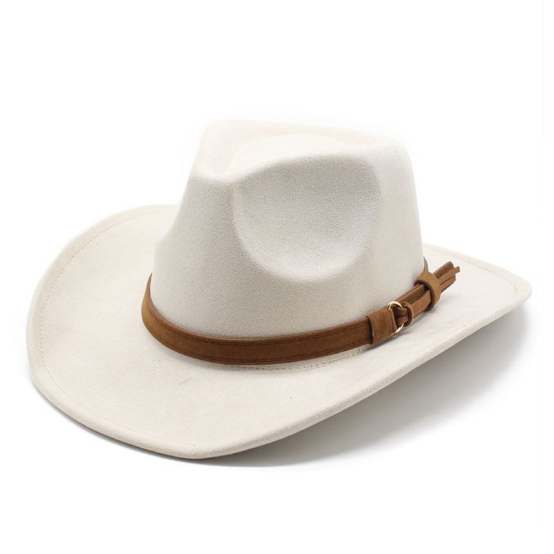 New European and American Woolen Hat, Suede Men's and Women's Couple Hat, Woolen Western Cowboy Top Hat