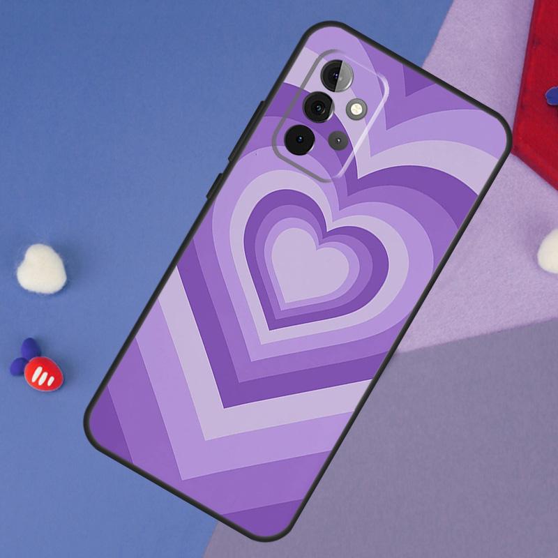 Latte Love Groovy Coffee Heart Pink Case For Samsung Galaxy A14 A56 A36 A26 A16 A06 A54 A34 A12 A32 A52 A13 A33 A53 A15 A35 A55