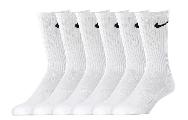 Nike Knee High Socks Unisex 6 Pack White Couple s SX7666-100 M