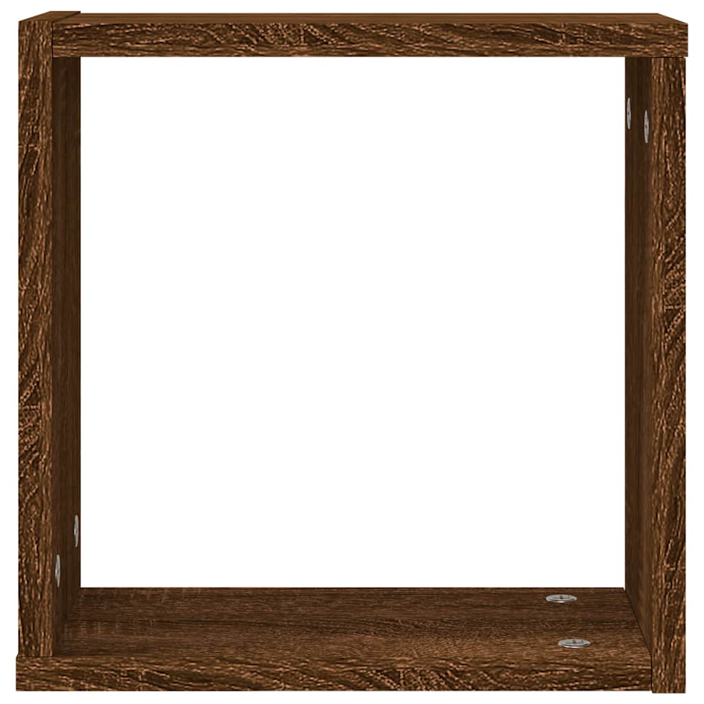 Cube Shelves 2 pcs Brown 30 x 15 x 30 cm