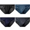 Men Briefs Mesh Stretchy Breathable Solid Color Plus Size Hollow Out U Convex Panties Underwear for Home