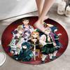 Classic Japanese-style Cartoon Demon Slayer Round Rug, Home Soft Decorative Anti-slip Yoga Mat and Chair Mat, Outdoor Floor Mat Carpet K33