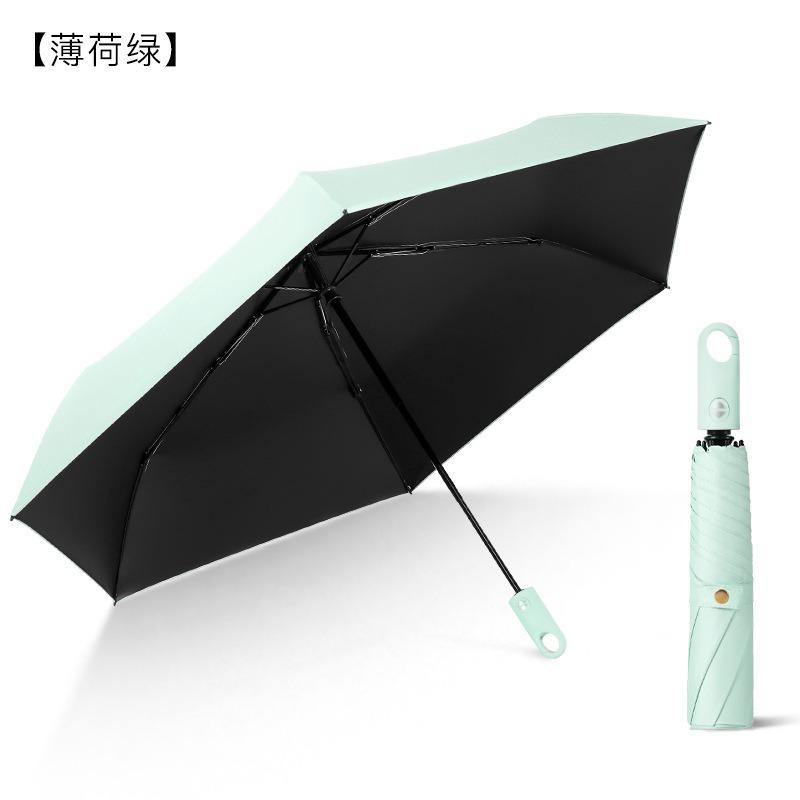 New Three-fold Ultra-light Umbrella, Automatic Ring Buckle Umbrella, Vinyl Sun Umbrella, Sunscreen Umbrella, UV-proof Weather and Rain Umbrella