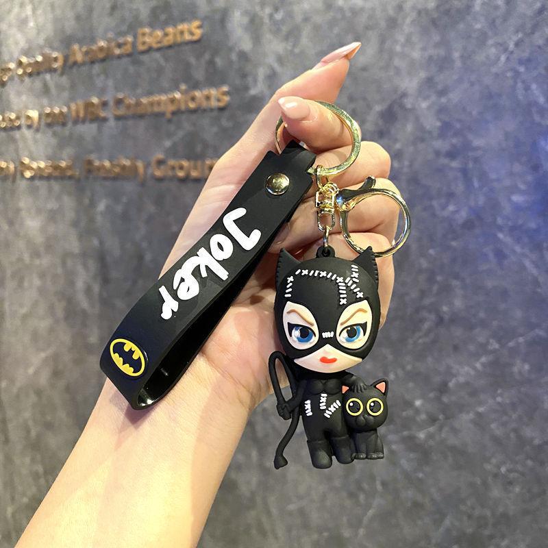 Hot New Batman Keychain Car Pendant Anime Batman Backpack Keychain Film and Television Peripherals Birthday Gift for Friends