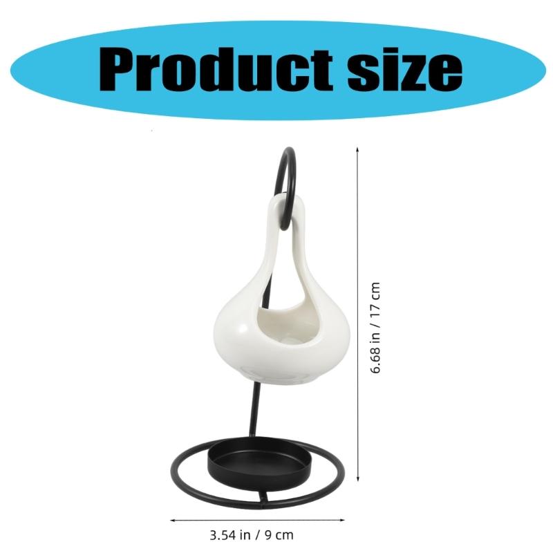 Hanging Ceramics Essential Oil Burners Aromatherapist Diffuser Tealight Candle Holder with Iron Stand for Home Decors