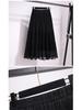Chiffon Pleated High-Waist Midi Skirt for Spring/Summer 2024 - Solid Color, Loose, Mid-Length Skirt for Women