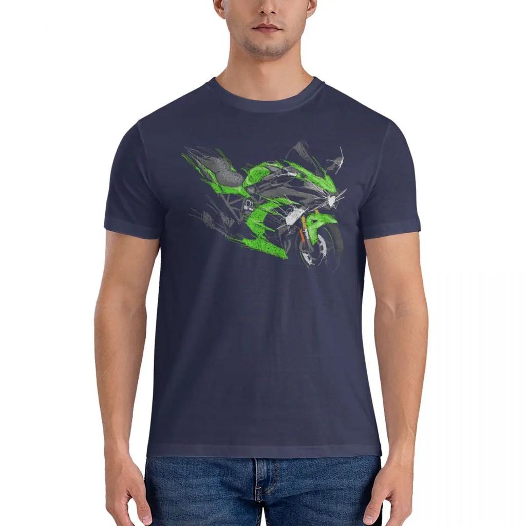 vintage Summer H2 SX T Shirts for Men Pure Cotton Vintage T-Shirt Round Neck Kawasakis Tees Short Sleeve Tops Graphic