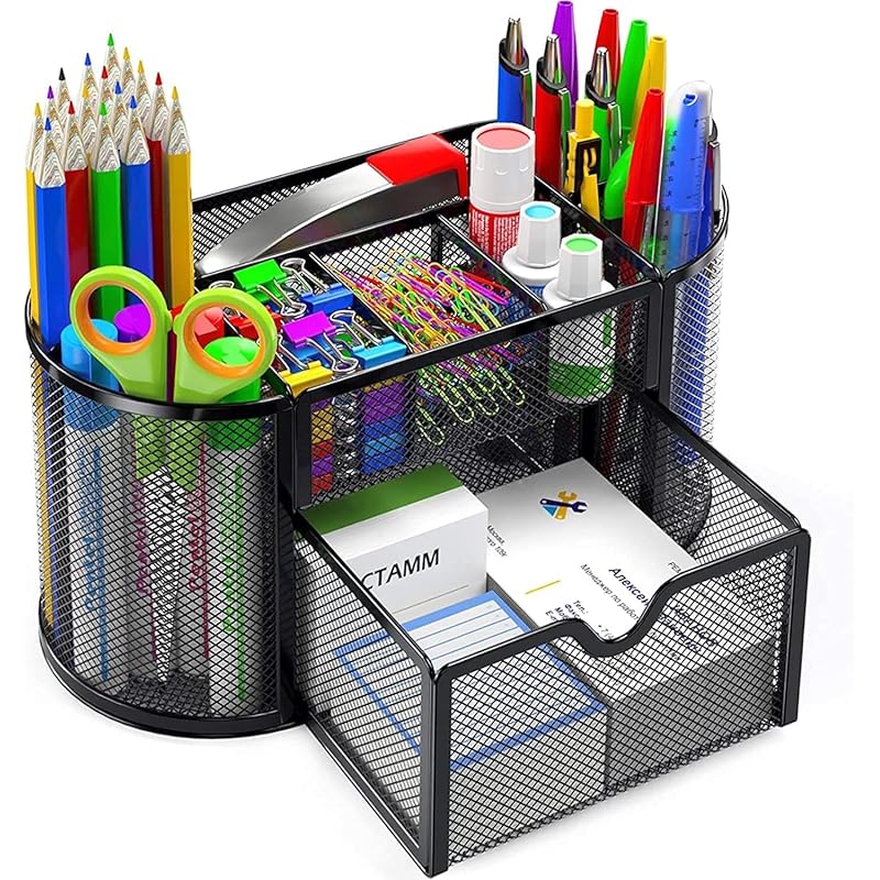 YAJNAS Bileder Metal Stationery Items Organizer for Office and Home Table Top Pen Pencil Holder | Desk Organiser Or Stud