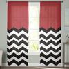 Wellig Rot Weiß Schwarz Vorhang Fenster Tüll Für Wohnzimmer Schlafzimmer Die Küchenfensterdekorationen Vorhänge