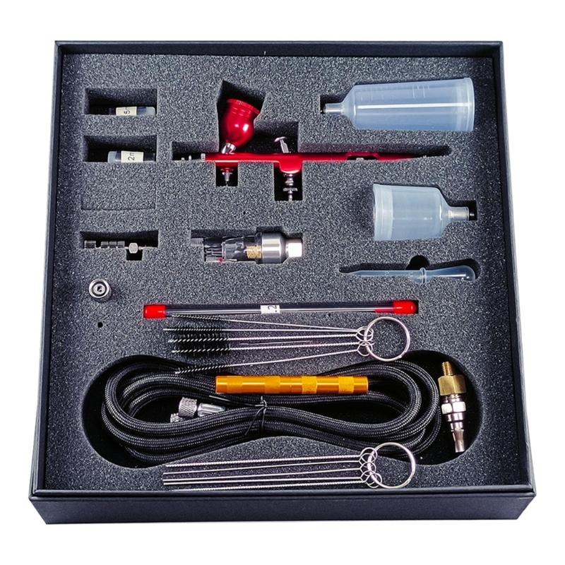 Double Action Air Brush Gravitational Feed Nozzle Guns Cake Decorating Brushes For Nail Manicure Art Crafts Cake