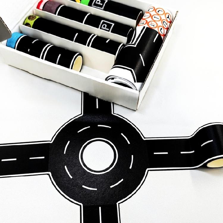 Road Track Sticker Tape Roadway Marking Sticker Safety Floor Tape For Indoor Directional Label and Kid Room Decoration