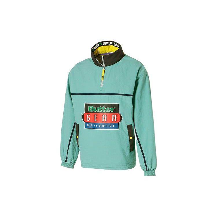 Puma X Butter Goods Letter Logo Half-Zip Hooded Jacket Men Jackets Green 534055-50