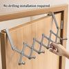 Scalable Hook Behind The Door Carbon Steel No Punching Required Cabinet Coat Hook Waterproof Wear-resisting Bedroom Storage Rack