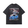Men'S Half-Sleeved T-Shirt American Hip-Hop Retro Print Oversize Washed Short-Sleeved T-Shirt