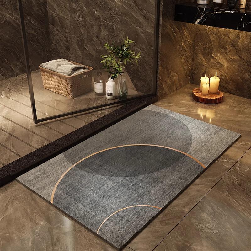 Quick-Dry, Non-Slip Diatomaceous Earth Bathroom Mat - Stylish, Absorbent, Cut-to-Fit, Stain & Wear Resistant