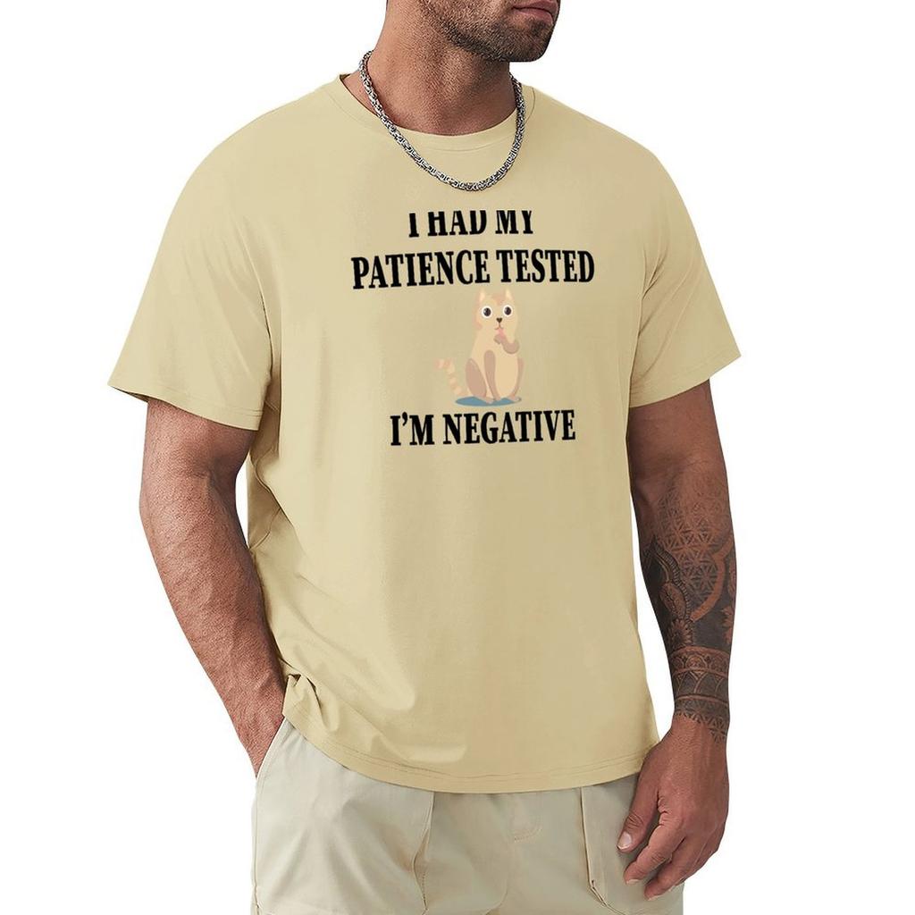 My Patience Tested I'M Negative T-Shirt Graphics Plus Size Clothes Aesthetic Clothes Baggy Shirts T Shirts For Men