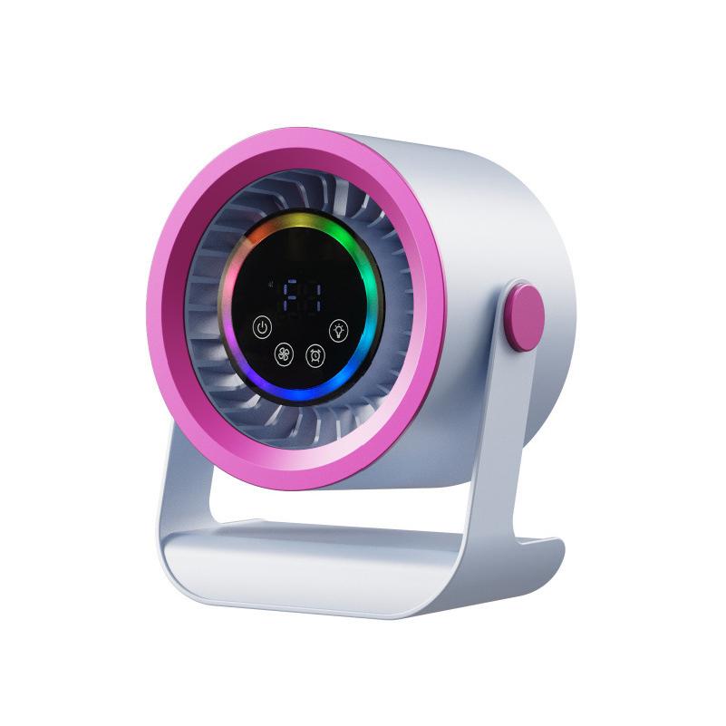 

Portable Electric Fan with Ambient Light Turbo Mute Electric Fan Desktop Wall Mount Ceiling Air Cooler фиолетовый