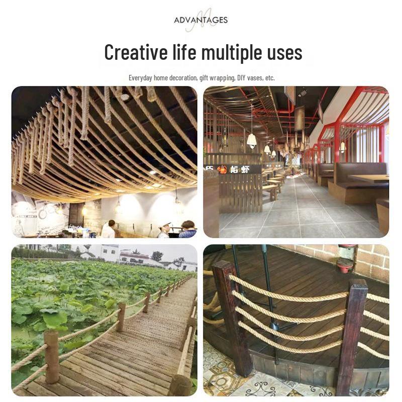 Jute Rope for Tug-of-War, Railing, Decoration, Handmade Weaving, and DIY Binding