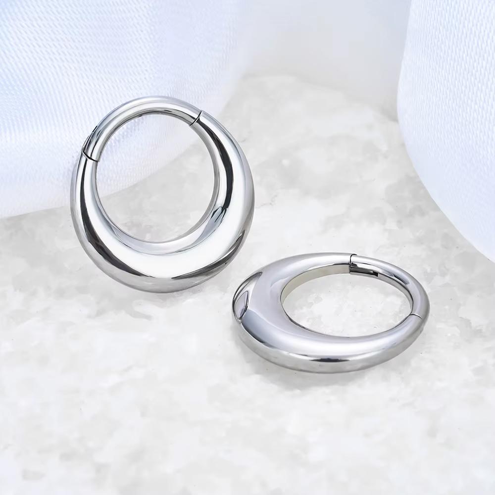 ASTM F136 Titanium Anodizing 16G Septum Hoop Ring Hinged Segment Nose Clicker Tragus Helix Daith Earring Piercing Zircon
