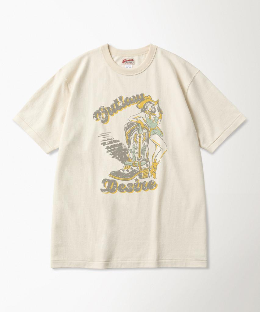 Beulonseun Western Boot Loopwheeled Graphic Tee Apricot