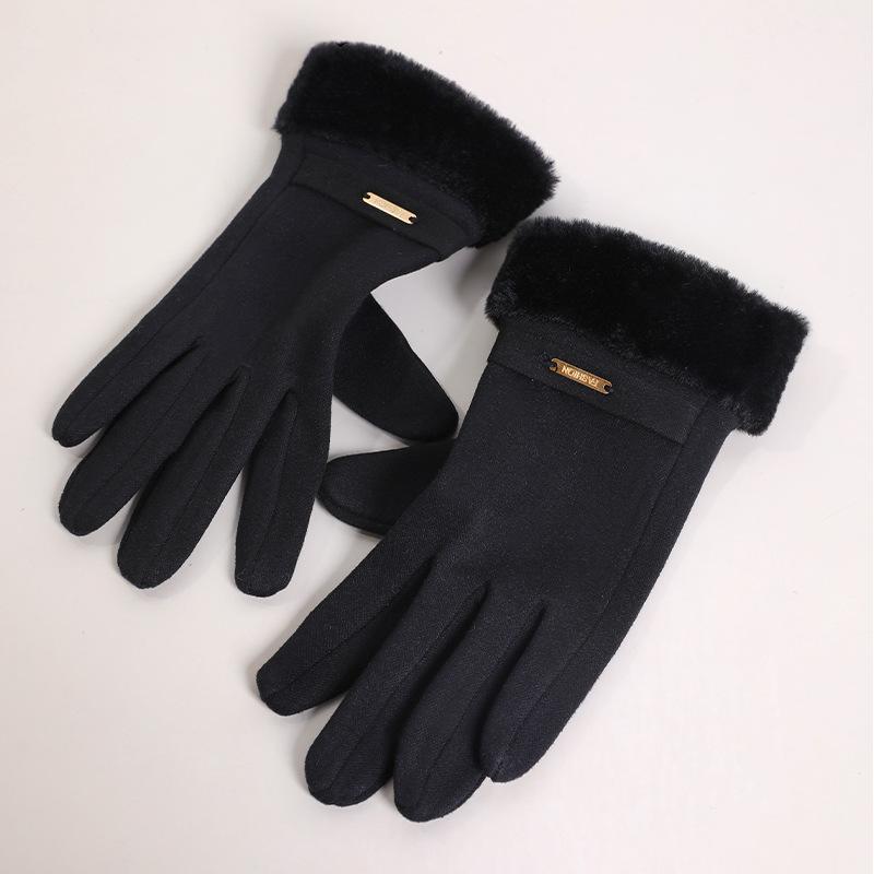 Women's Winter Touchscreen Cycling Gloves - Thicken Velvet, Warm, Cold-Proof, Cute for Autumn & Winter
