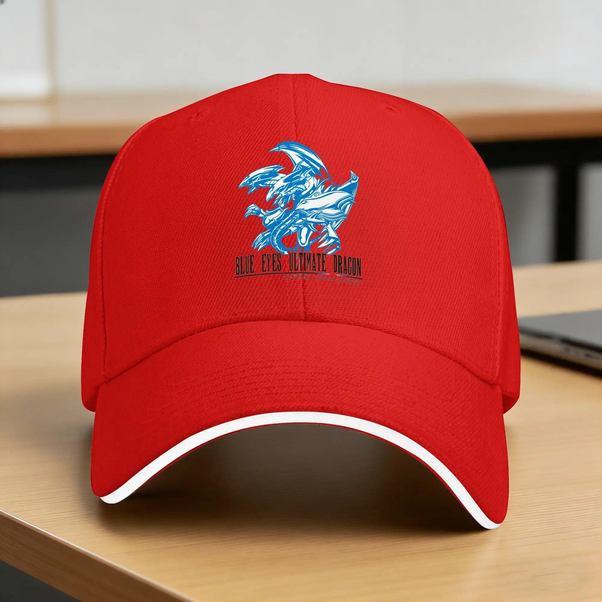 Blue Eyes White Dragon YuGiOh Sun Baseball Cap Summer Street Style Trucker Hat For Unisex Hiking Fishing Snapback Cap One Size