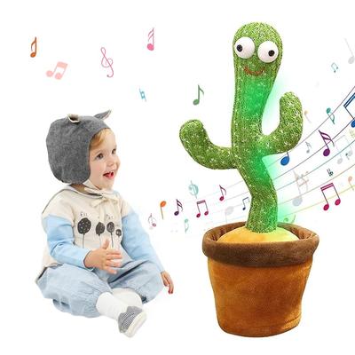 Dans Eden Kaktüs Oyuncak, Şarkı Söyleyen Kaktüs, Bebek Peluş Oyuncak, Hareket Eden Kaktüs, 120 İngilizce Şarkı, Kaydedilebilir, Dans Eden, LED Işıklar, Taklit Eden Peluş Oyuncak, USB