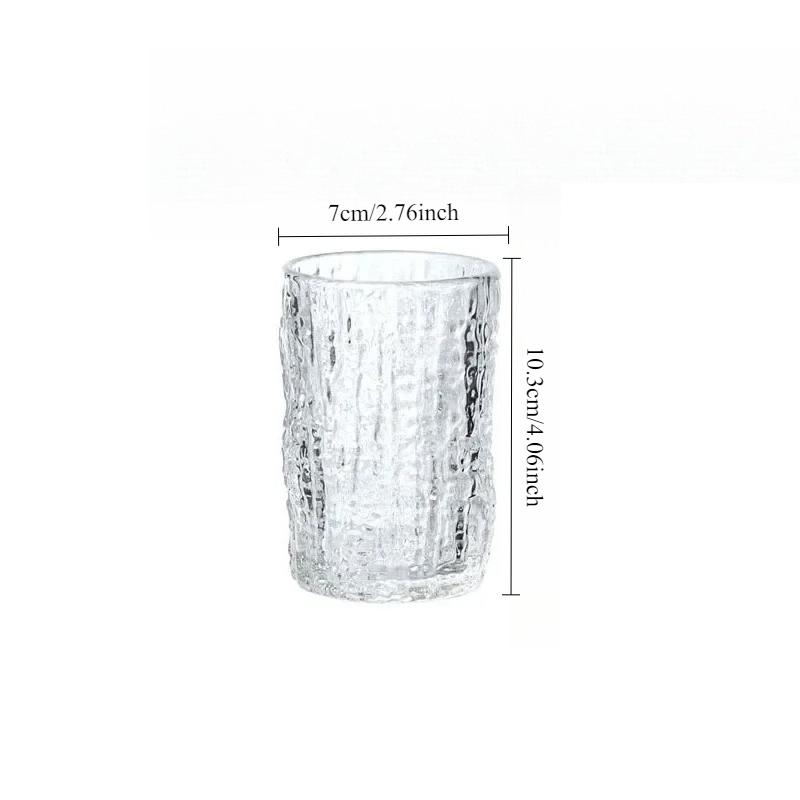 

Transparent Hammer Patterned Wine Glass Bark Pattern Glass Cup Creative Juice Beverage Cups Suitable for New Year Gift Giving