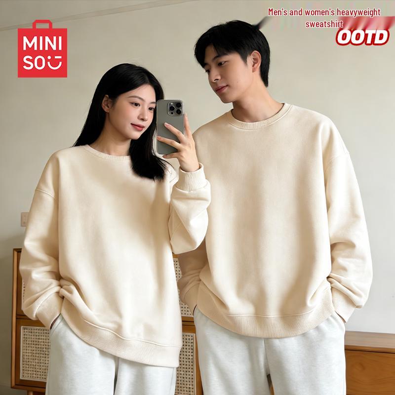 MINISO Men's Solid Color Crew Neck Sweatshirt